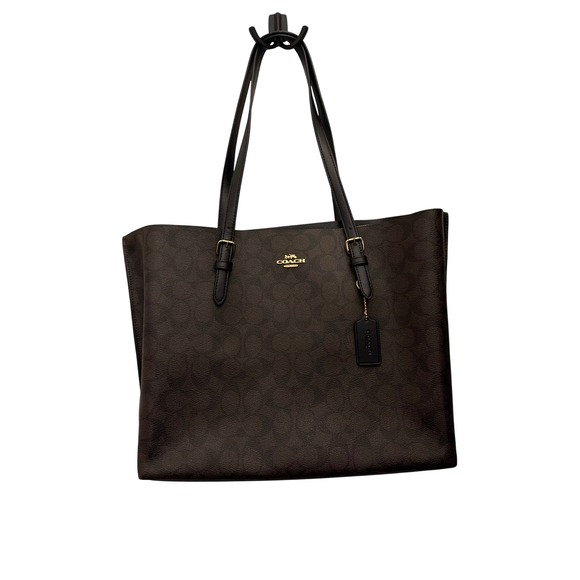 Coach Handbags - Coach Tote Bag Signature Canvas Dark Brown Black E2140-1665